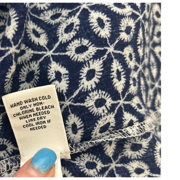 Fever Womens Boho Peasant Top XL Blue Embroidered Rayon Cottagecore Hippie Style - Picture 10 of 10